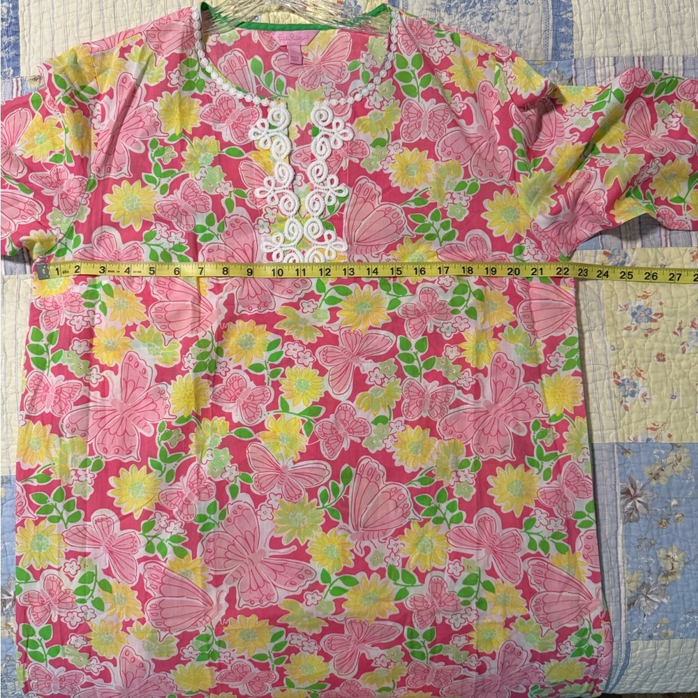 Lilly Pulitzer Floral Pink and Green Caftan Maxi NWT - Picture 7 of 8